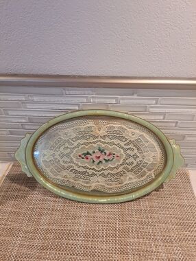 Normandy Lace In Celluloid Dresser Tray